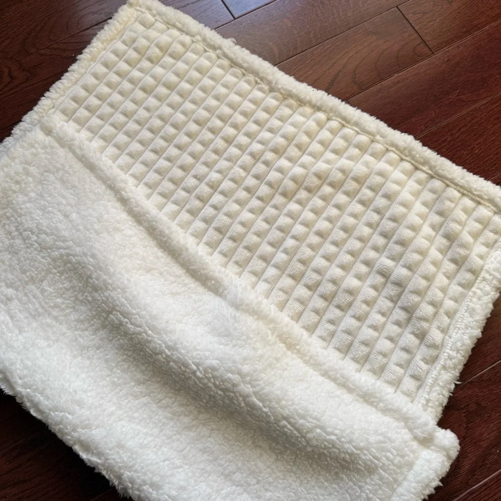 UGG White Quilted Cream Sherpa-Trim Pillow Case NWOT